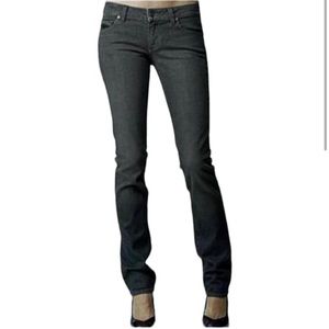 PAIGE Blue Heights Straight Fit Jeans in Dark Gray
